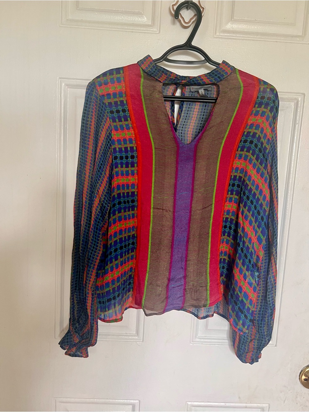 Conditions Apply | Multicolor Striped V-Neck Women's Blouse